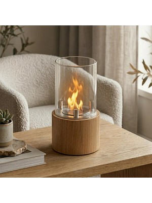 Starfire MINIQ Kayın Masaüstü Bioethanol Şömine – Dumansız, Kokusuz, Gerçek Alev