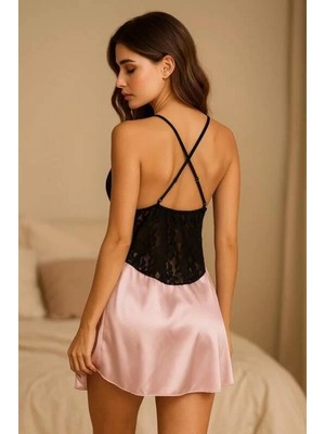 Pileli Store Pilelistore  Saten Dantel Detaylı Gecelik