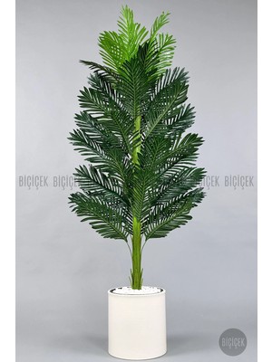 Biçiçek Yapay Areka Ağacı Tek Gövdeli 170CM Metal Saksıda
