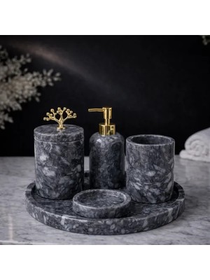 Akm Dekor Karaca 5'li Mermer Banyo Seti