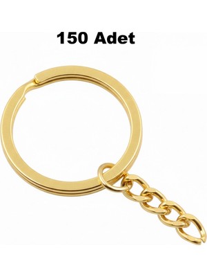 Orhan Çanta 150 Adet Gold Renk Zincirli Anahtarlık Halka ve Takı Kancası Makrome