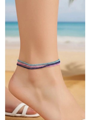 Yümanın Yumağı Renkli Üç Zincirli Halhal