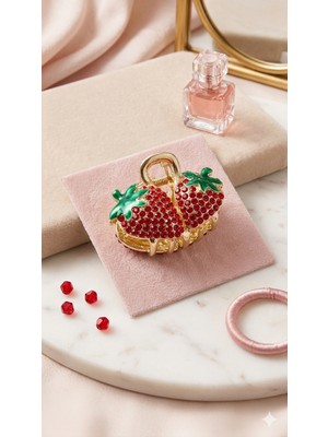 Lotus Luxury Çilek Figürlü Metal Toka Mini Boy