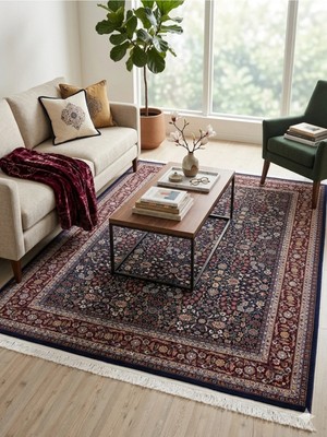 Ft Halı Lacivert Sümerbank Hereke El Dokuma Halı