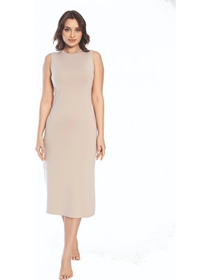 Pileli Store Pilelistore  3164 Kalın Askı Uzun Viskon Elbise Kombinezon