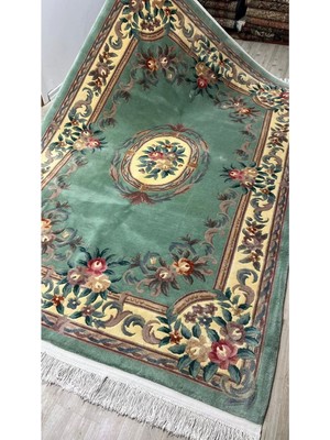 Ft Halı Su Yeşili Çin Kabartma El Dokuma Halısı
