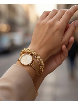 Birtarz Özel Metalik Iplerden Örme , Açılabilir Klipsli Charmlarla Uyumlu Bileklik