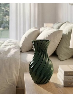 MiraLive 3D Ürün Spiral Vazo Yeşil