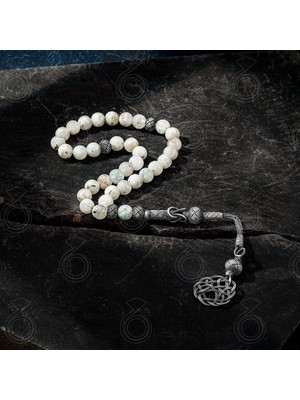 Modasilvers Doğal Aytaşı 1000 Ayar Gümüş Trabzon Kazaz Püsküllü Tesbih