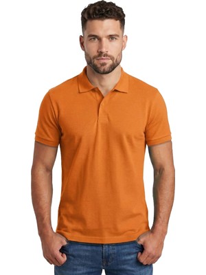 Erkek Polo Yaka Penye %100 Pamuklu Düğmeli T-Shirt