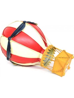 Pileli Store Pilelistore Dekoratif Metal Sıcak Hava Balonu Vintage Biblo Ev Ofis Hediyelik