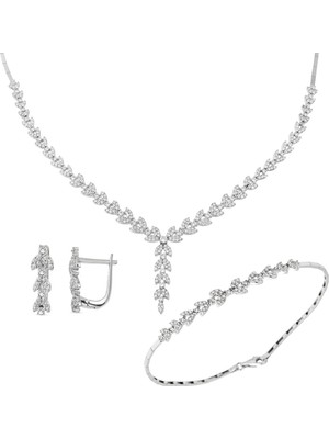 Bilezikci Venedik Beyaz Altın Takı Seti