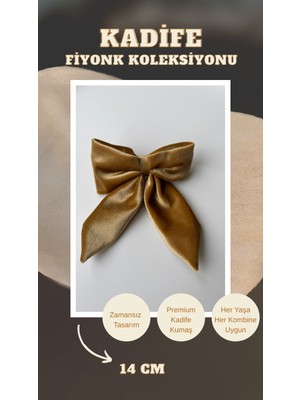 Joinkidz Kadife Büyük Boy Fiyonk Toka Kadın