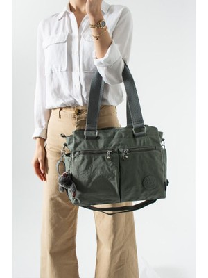 Baginn Klinkır Kadın Kol Çantası Çok Cepli Hafif Su Itici Kumaş Çapraz Askılı Omuz  Çantası 32*26 cm