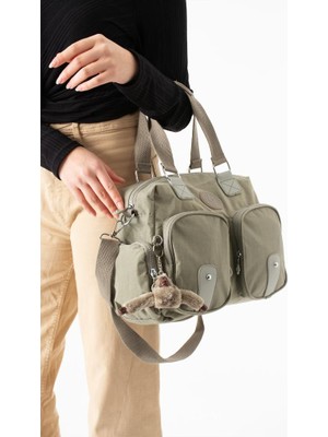 Baginn Klinkır Kadın Omuz Çantası Çok Cepli Hafif Su Itici Kumaş Çapraz Askılı Kol Çantası 32*26 cm