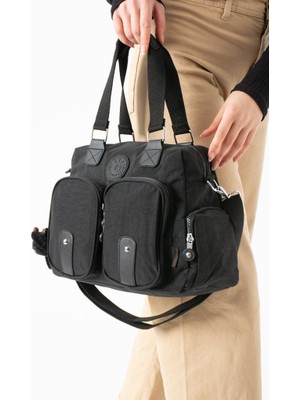 Baginn Klinkır Kadın Omuz Çantası Çok Cepli Hafif Su Itici Kumaş Çapraz Askılı Kol Çantası 32*26 cm