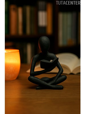 TUTACENTER Kitap Okuyan Iskandinav Tarzı Biblo Heykel Figür Dekor Dekorasyon (10 Cm)