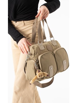 Baginn Klinkır Kadın Omuz Çantası Çok Cepli Hafif Su Itici Kumaş Çapraz Askılı Kol Çantası 32*26 cm