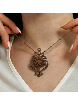 Koçak Takı Ahşap Kolye Modern Özgün Minimalist Takı Model No 265