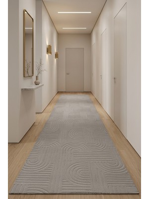 Cos.kim Kaymaz Tabanlı Yolluk Kesme Halı Salon Koridor Mutfak Yatak Odası Halısı CSKM3017 Vizon