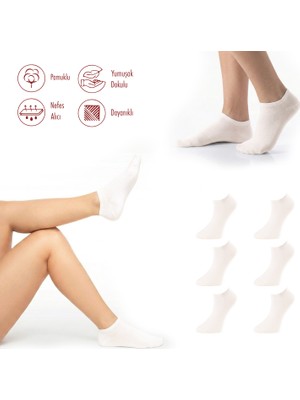 Lion Monroe Kadın 6’lı Saf Pamuklu Penye Patik Siyah Çorap Kısa Terletmeyen Prime Cotton Serisi F3180GXNS