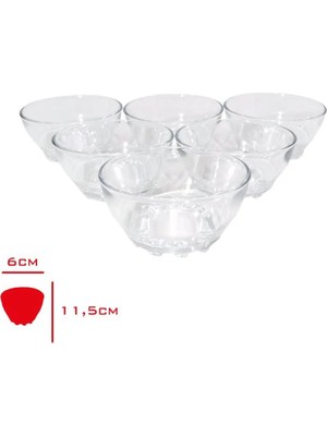 Pileli Store Turkey Bowl Cam Kase 6 Lı 6X11,5 CMROYALEKS-82641
