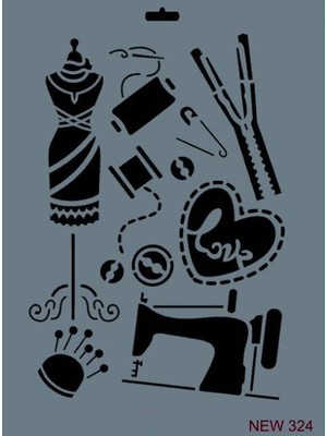 SHC4200 New Seri N-324 Stencil 35X25 cm