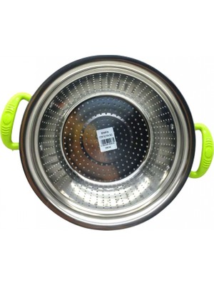 Pileli Store Plastik Renkli Kulp Metal Sepet Süzgeç 26CM. (K95)