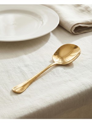 Depa Gold Orta Boy Paslanmaz Çelik Servis Kaşığı & Profesyonel Sunum Gereci 21 cm