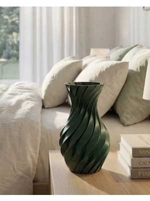 3D Ürün Spiral Vazo Yeşil Midastech
