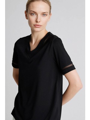 DeFacto Regular Fit V Yaka Penye Kısa Kollu Tişört H1458AX26SP