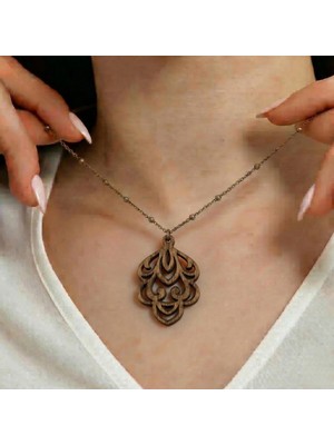 Koçak Takı Ahşap Kolye Modern Özgün Minimalist Takı Model No 268