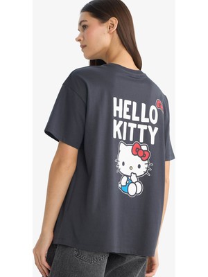 DeFacto Hello Kitty Oversize Baskılı Kısa Kollu Tişört G1904AX26SP