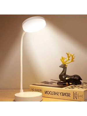 Pileli Store Yuvarlak Usbli Dokunmatik 3 Kademeli 360 Derece  Özel Göz Korumalı LED Lityum Masa Lambası (K95)