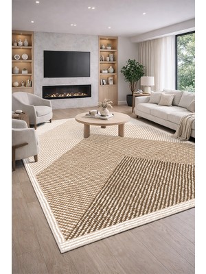 Lioara Home Geometrik Desenli Halı Dijital Baskılı Halı – Modern, Kaymaz Taban, Salon & Oturma Odası Için Halı
