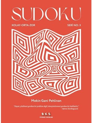 BKS Etkinlik Yayınları Cep Sudoku 3 192 Sayfa Mekin Gani Pehlivan Yazılı Eğlenceli Bulmacalar
