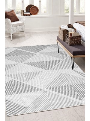 Lioara Home Geometrik Desenli Halıı Dijital Baskılı Halı – Modern, Kaymaz Taban, Salon & Oturma Odası Için Halı