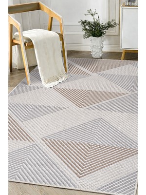 Lioara Home Geometrik Desenli Halıı Dijital Baskılı Halı – Modern, Kaymaz Taban, Salon & Oturma Odası Için Halı