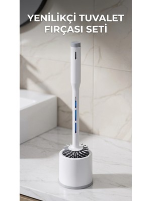 Nuveden Silikon Deterjan Hazneli Esnek Tuvalet Fırçası - Banyo Temizliği Için