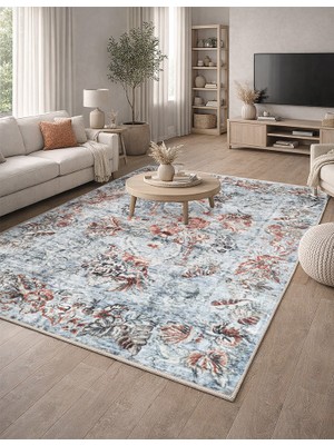 Lioara Home Vintage Dijital Baskılı Halı – Modern, Kaymaz Taban, Leke Tutmaz, Salon & Oturma Odası Için