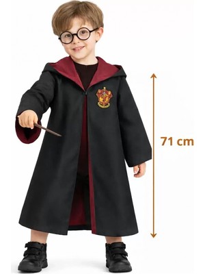 Marsilyan- Harry Potter Çocuk Bebek Kostüm Seti – Asa Gözlük Pelerin 71 cm (2-4 Yaş)