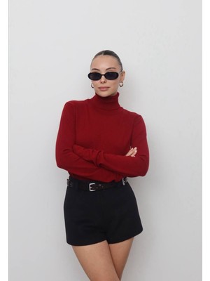 Spica %100 Pamuk Boğazlı Dar Kısa Kazak