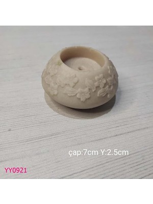 Yoyomold YY0921-YUVARLAK Çiçekli Mumluk Silikon Kalıp
