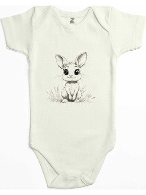 Şirin Tavşan Renkli Bebek Body Zıbın