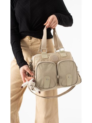 Baginn Klinkır Kadın Omuz Çantası Çok Cepli Hafif Su Itici Kumaş Çapraz Askılı Kol Çantası 32*26 cm