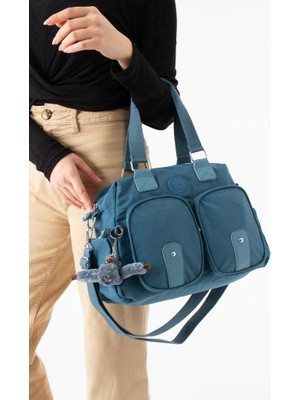 Baginn Klinkır Kadın Omuz Çantası Çok Cepli Hafif Su Itici Kumaş Çapraz Askılı Kol Çantası 32*26 cm