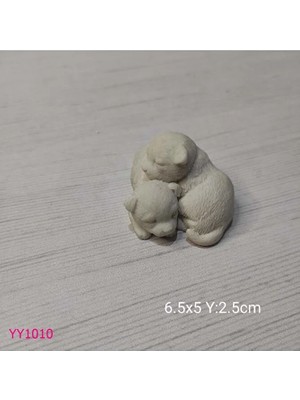 Yoyomold YY1010-2LI Yavru Köpek Birbiri Üzerinde Uyuyan Silikon Kalıp