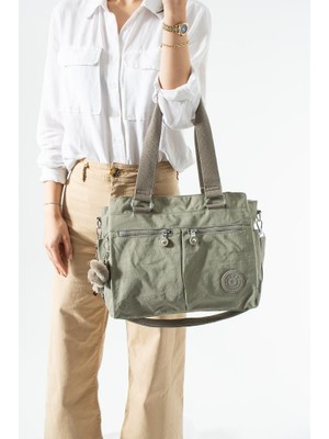 Baginn Klinkır Kadın Kol Çantası Çok Cepli Hafif Su Itici Kumaş Çapraz Askılı Omuz  Çantası 32*26 cm