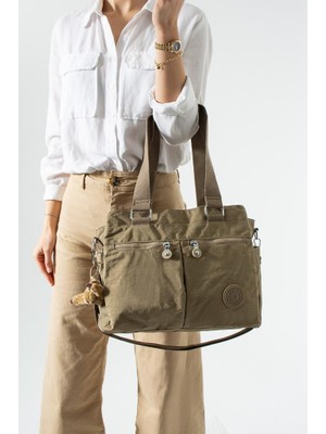 Baginn Klinkır Kadın Kol Çantası Çok Cepli Hafif Su Itici Kumaş Çapraz Askılı Omuz  Çantası 32*26 cm