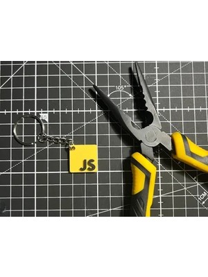 3D Baskı Javascript (Js) Logolu Anahtarlık - Yazılımcı ve Bilgisayar Mühendisi Hediyesi (Sarı-Siyah)